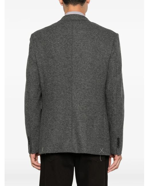 Etro Gray Notched-Lapels Blazer for men