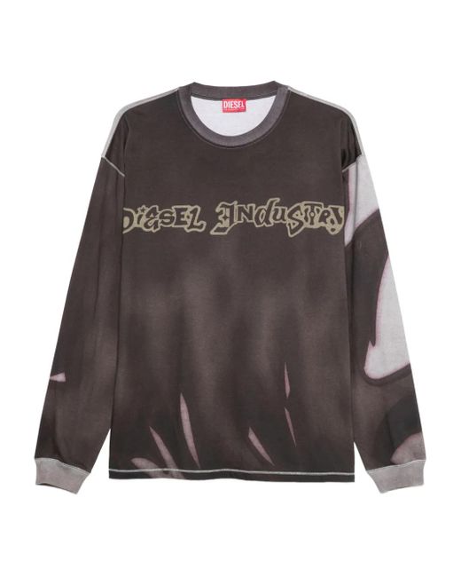 Sudadera con logo estampado DIESEL de hombre de color Brown