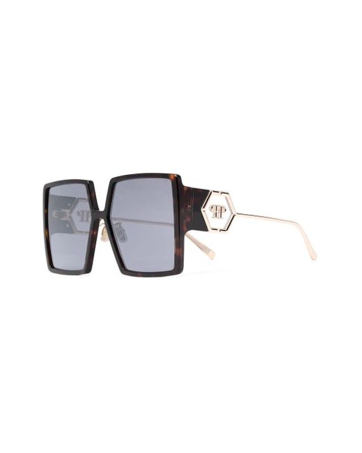 Philipp Plein Gray Square-Frame Sunglasses