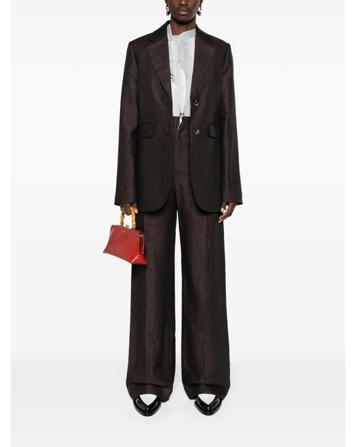 Loewe Black Single-Breasted Linen Blazer