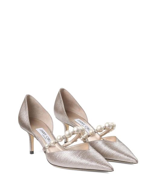 Jimmy Choo White 65Mm Aurelie Pumps
