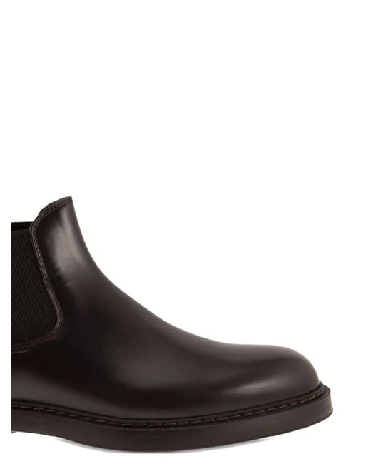 Doucal's Brown Leather Chelsea Ankle Boots for men