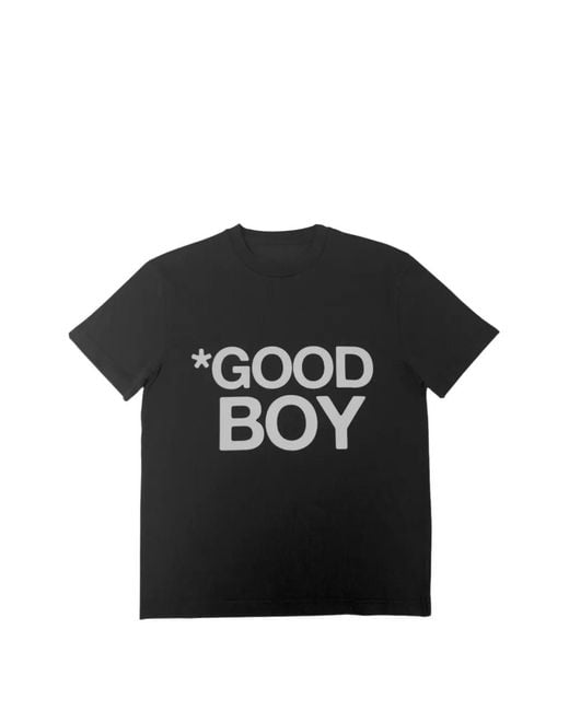 Geordie Campbell Black Slogan-Print Cotton T-Shirt