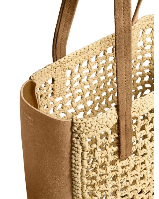 Khaite Metallic Small Zoe Woven-Panel Tote Bag