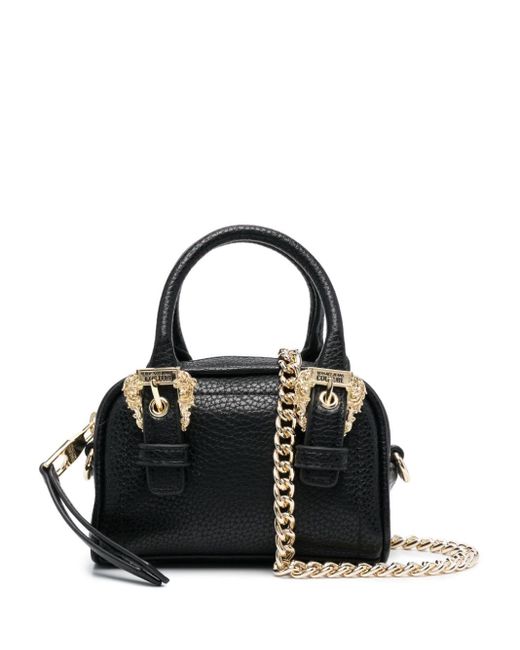 Versace Black Baroque-buckle Faux-leather Tote Bag