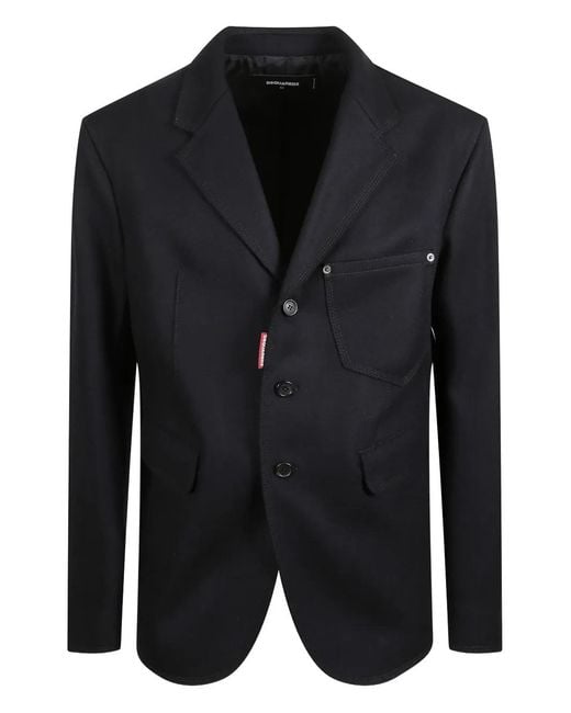 DSquared² Black Button Jacket for men