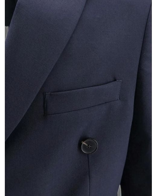 Amaranto Blue Double-Breasted Blazer for men