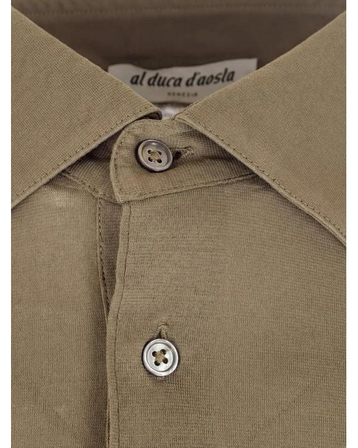 Al Duca D'aosta Gray Piqué Polo Shirt for men