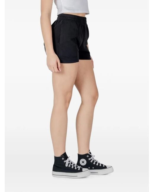 Converse Black Elasticated-Waistband Mini Shorts