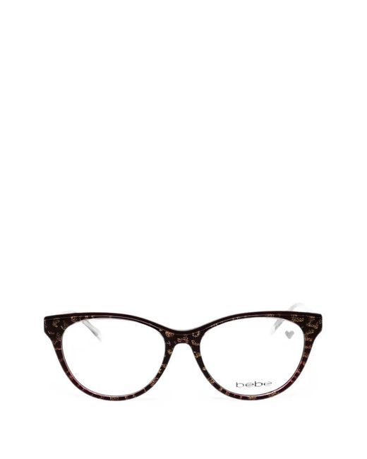 Bebe Black Leopard-Print Cat-Eye Glasses