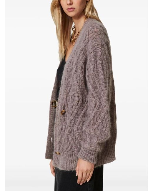 Twinset Brown Double-Breasted Cardigan