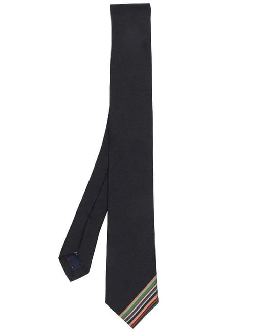 Paul Smith Black Stripe-Detail Silk Tie for men