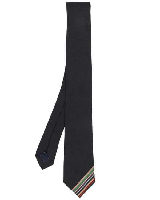 Cravate En Soie À Détail De Rayures Paul Smith pour homme en coloris Black