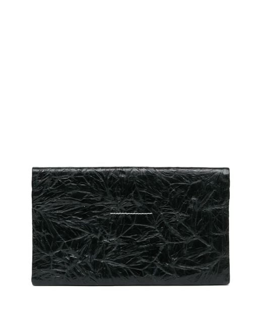 MM6 by Maison Margiela Black Single-Stitch Logo Clutch Bag