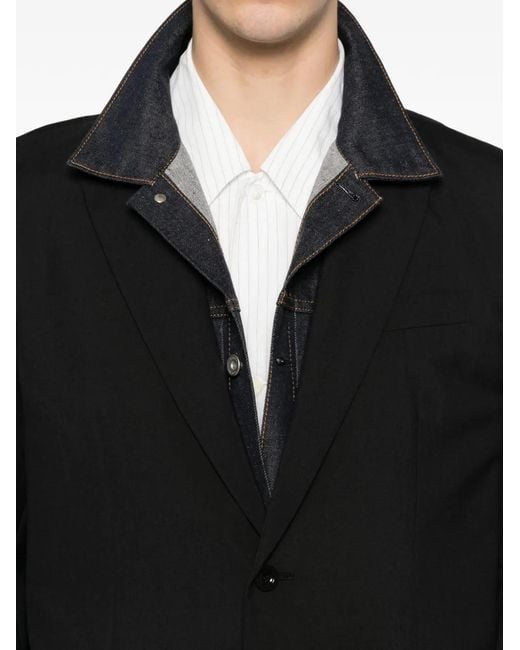 Sacai Black Collared Jacket for men