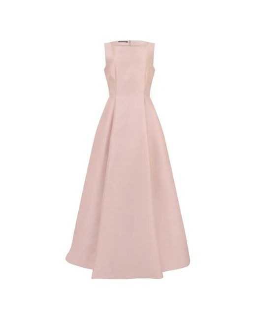 Alberta Ferretti Pink Sleeveless Flared-Skirt Maxi Dress