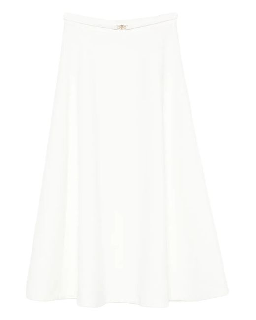 Gonna Svasata Con Applicazione di Maje in White