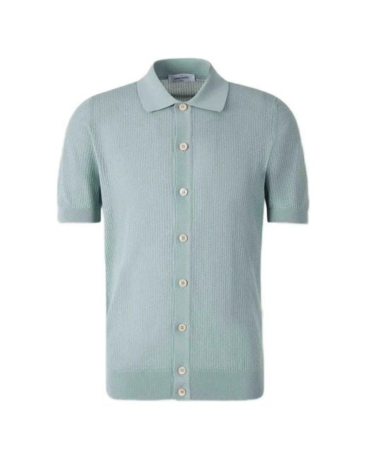 Gran Sasso Blue Buttoned Collared Shirt for men