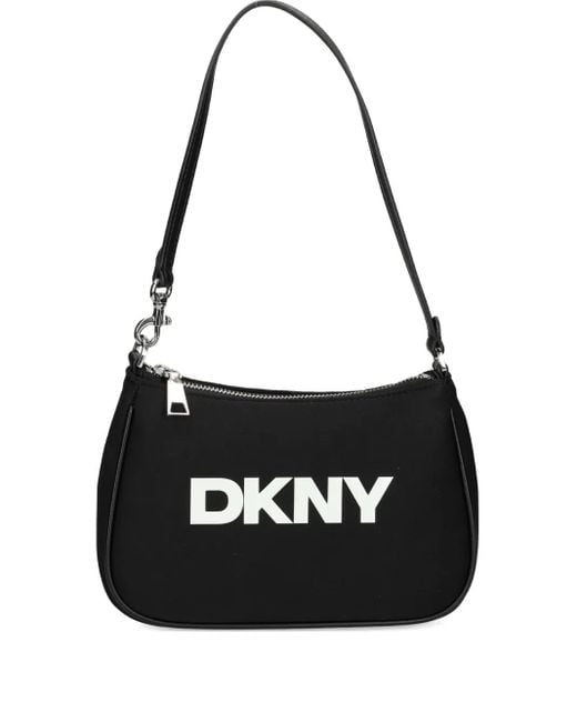 DKNY Black Logo-Print Shoulder Bag