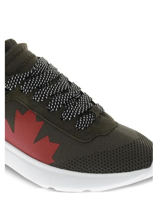 DSquared² Green Fly Maple-Leaf Sneakers