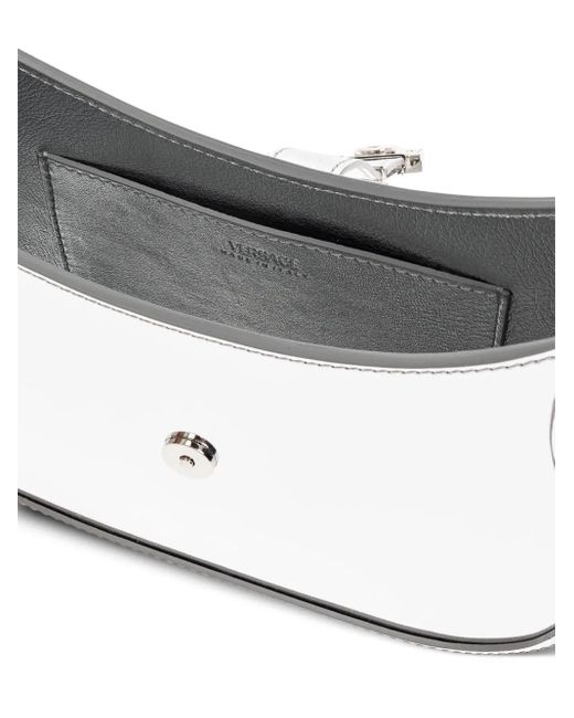 Versace White Greca Goddess Metallic Tote Bag