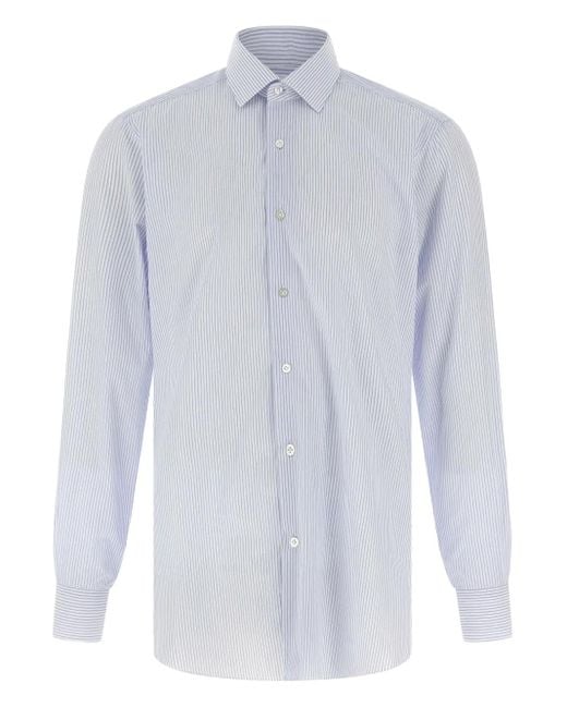 Barba Napoli Gestreiftes Hemd in White für Herren
