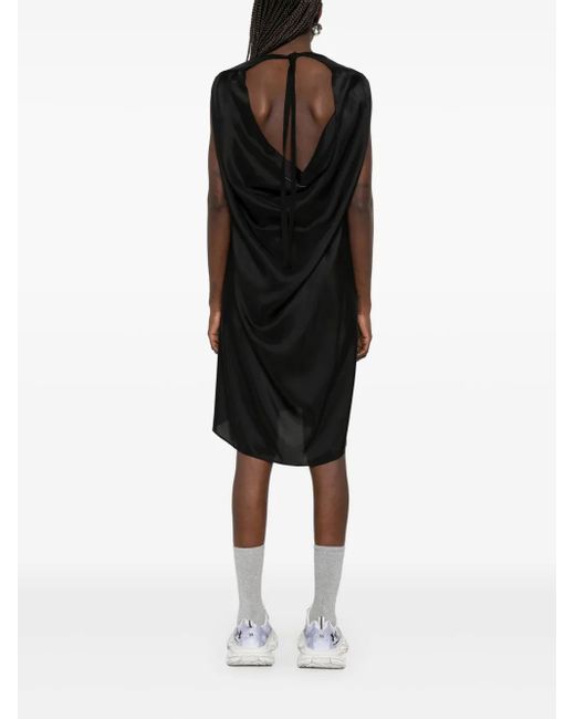MM6 by Maison Margiela Black Silk Midi Dress