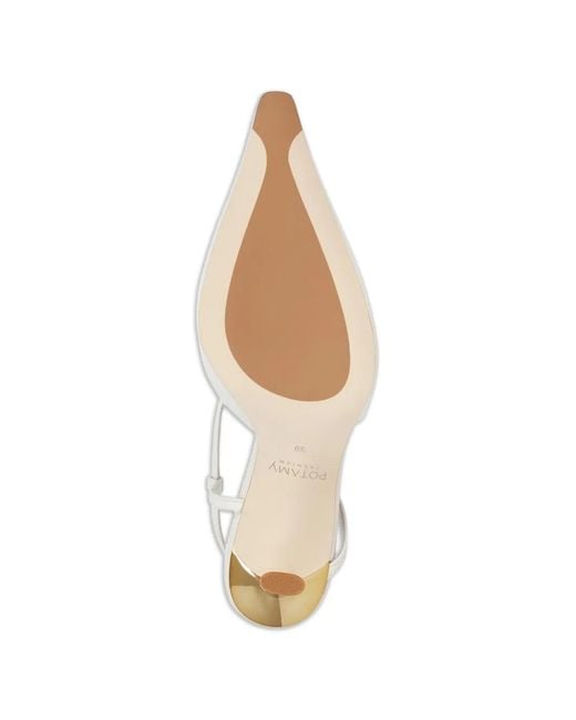 POTAMY White Slingback Pumps