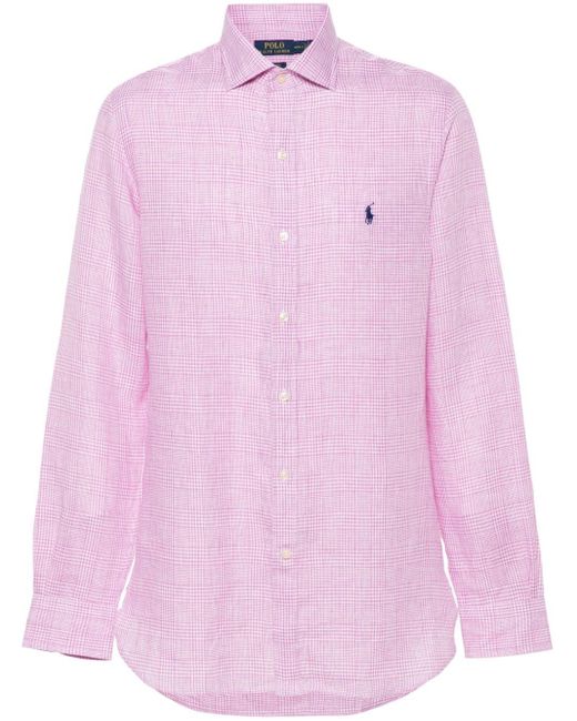 Polo Ralph Lauren Pink Polo Pony-embroidered Checked Shirt for men