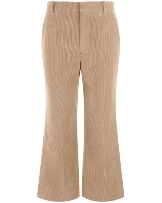 Pantalon en velours côtelé à coupe courte Chloé en coloris Natural