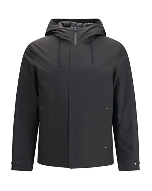 Woolrich Gray Jacket With Hood And Zip for men