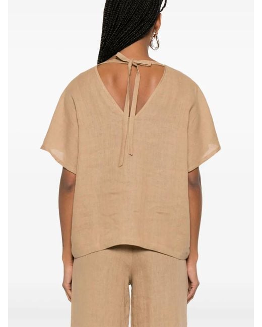 Blusa de lino Kaos de color Natural