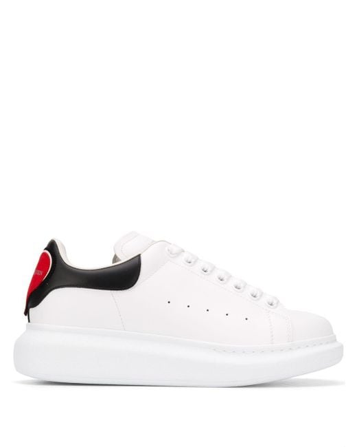 Alexander McQueen White Oversized Heart Patch Sneakers