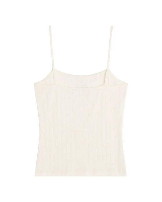Maison Kitsuné White Logo-Print Top