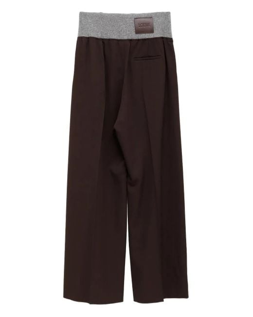 Loewe Brown Pleated Elastic-Waist Trousers for men