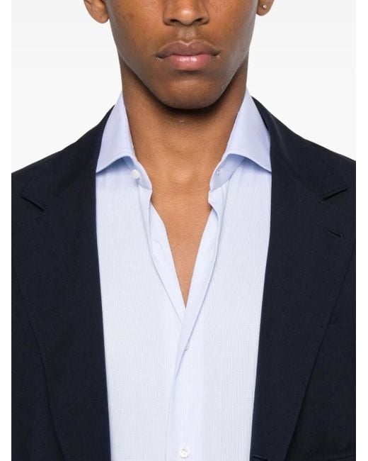 Barba Napoli White Button-Fastening Cotton Shirt for men