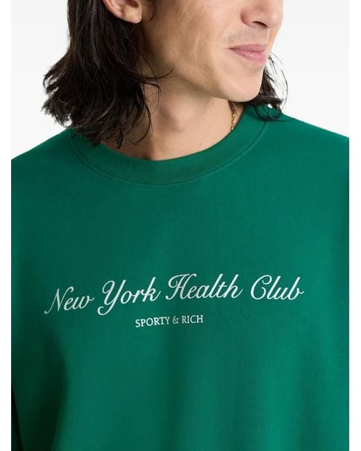 Sporty & Rich Green Cotton Sweatshirt