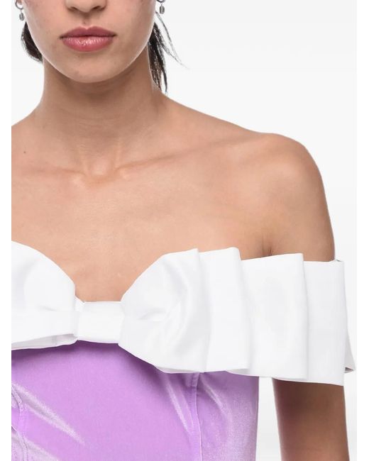Adriana Hot Couture Purple Bow-Detail Chenille Mini Dress