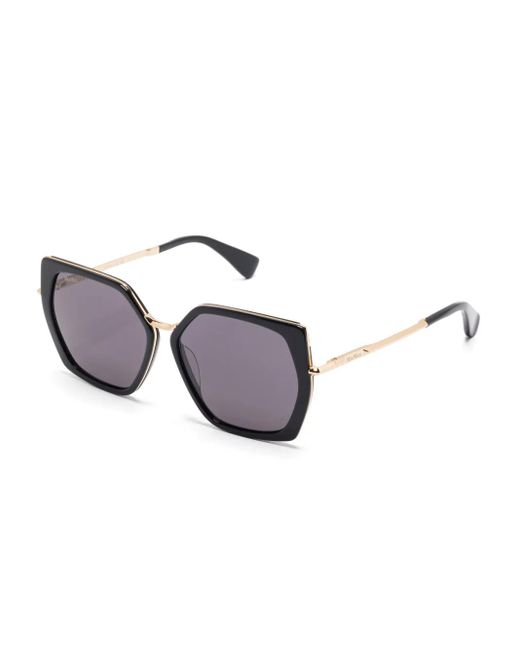 Max Mara Eyewear Black Oversize Square-Frame Sunglasses