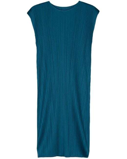 Pleats Please Issey Miyake Blue Monthly Colours: August Midi Dress