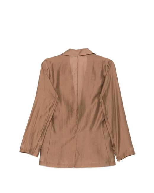 SOLOTRE Brown Single-Breasted Blazer