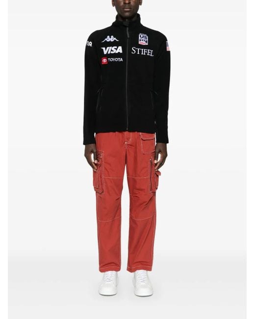Thisisneverthat Red Crazy Multi-Zip Cargo Trousers for men