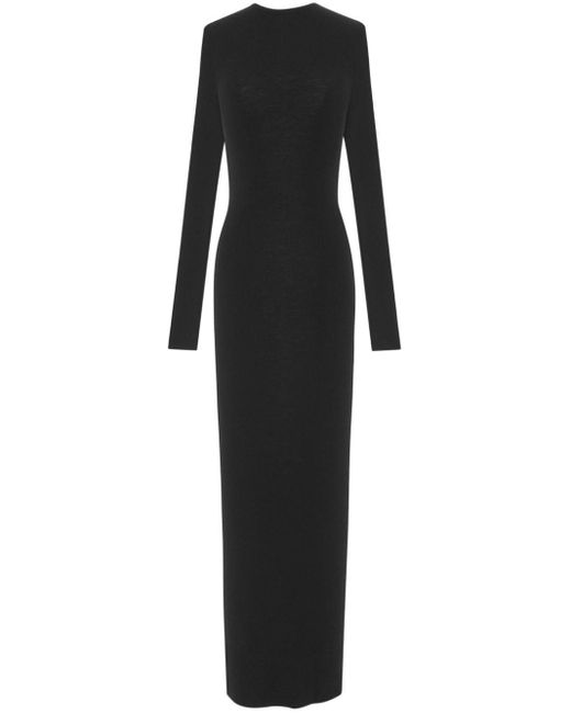 Robe longue à dos ouvert Saint Laurent en coloris Black
