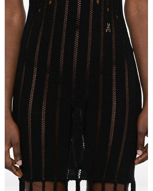 Patrizia Pepe Black Openwork Knit Dress