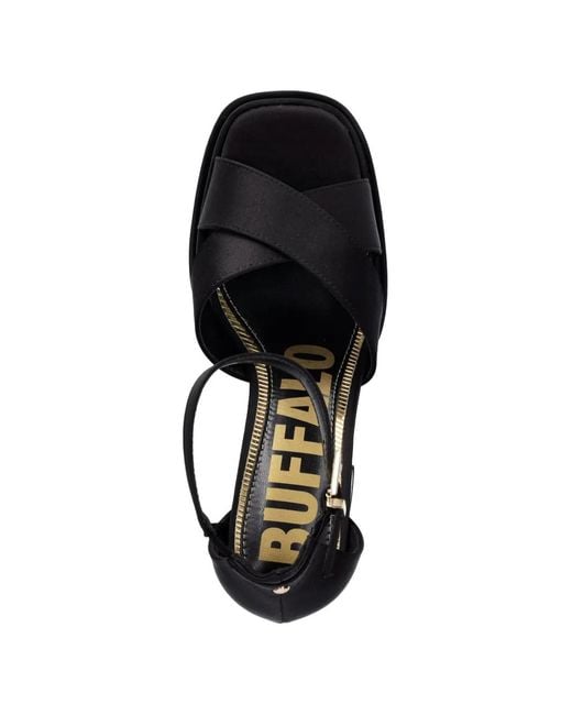 Buffalo Black May Cross Platform Sandals