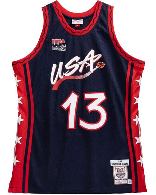 Mitchell & Ness Red Authentic "Usa 1996 Shaquille O'Neal" Jersey for men