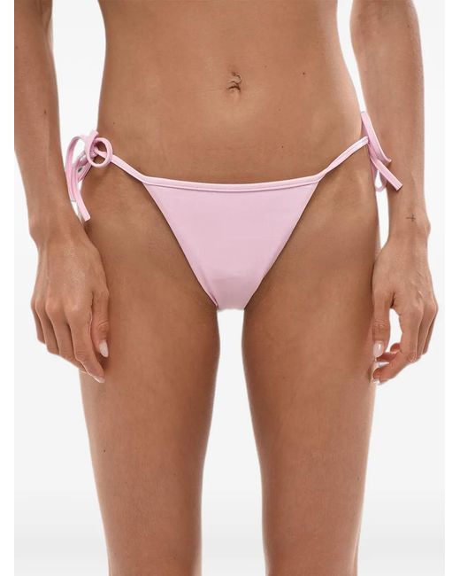 DSquared² Pink Logo-Embossed Tie-Side Bikini Briefs