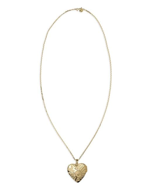 Emilio Pucci White Heart Mirror Pendant Necklace