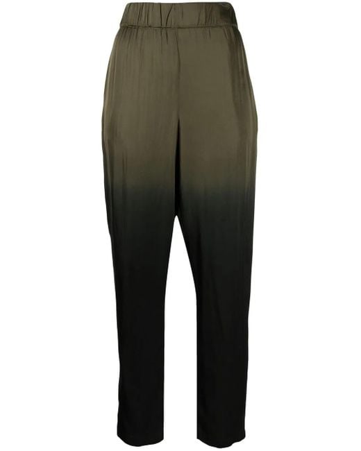 Raquel Allegra Green Fez Gradient-Effect Trousers