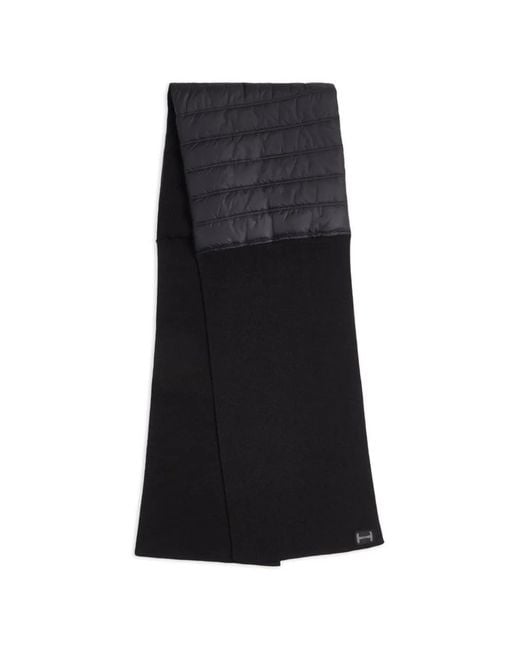 Hogan Black Quilted Knit Scarf for men